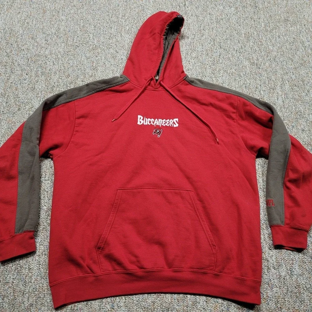 Tampa Bay Buccaneers Hoodie Mens XL Red Grey Pullover Sweatshirt‎ NFL Football